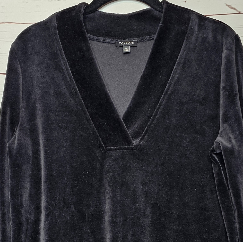 Talbots Luxe Velour V-Neck Tunic - Picture 3 of 9